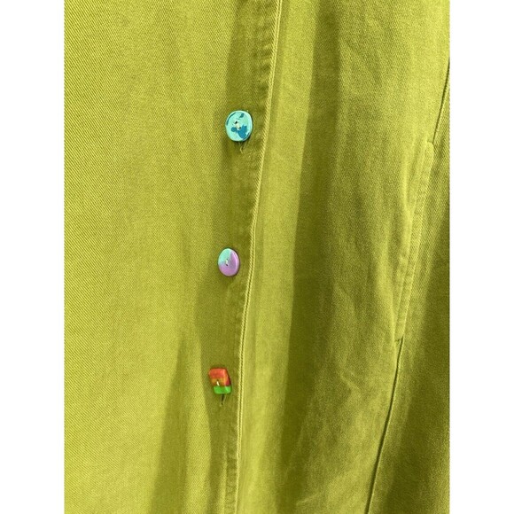 CMC Color Me Cotton Wacky Moss Green Coat Embroidered Artsy XL - Picture 4 of 11